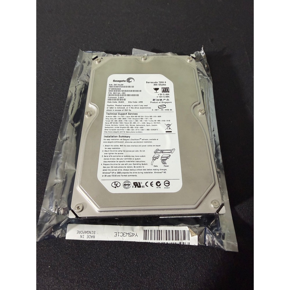 Seagate Barracuda‎ 7200.9 300GB Silver Excellent ST3300622AS SATA 3.5 HDD